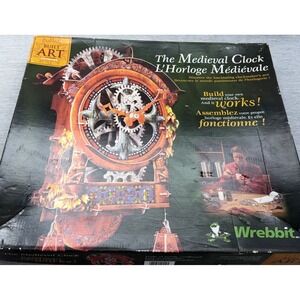 Wrebbit Built Art The Medieval Clock Working 3D Cardboard Model Kit Vintage